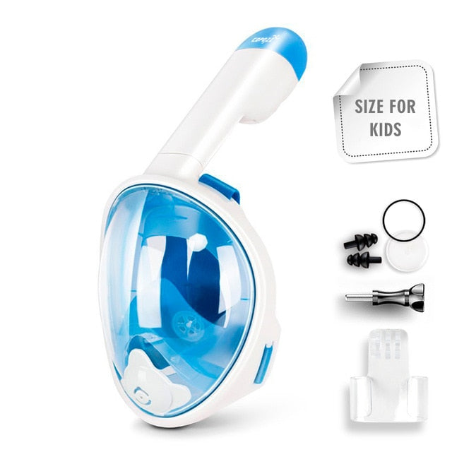 COPOZZ Scuba Diving Mask Full Face Anti Fog Underwater Snorkel Mask Set Swimming Mask for Gopro Camera Men Women Kids Children
