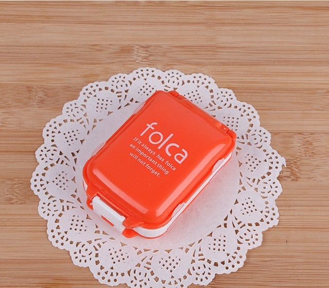 Plastic Weekly Folding Medicine Tablet Pill Box Case Portable Candy Vitamin Container Storage Organizer Travel Accessories