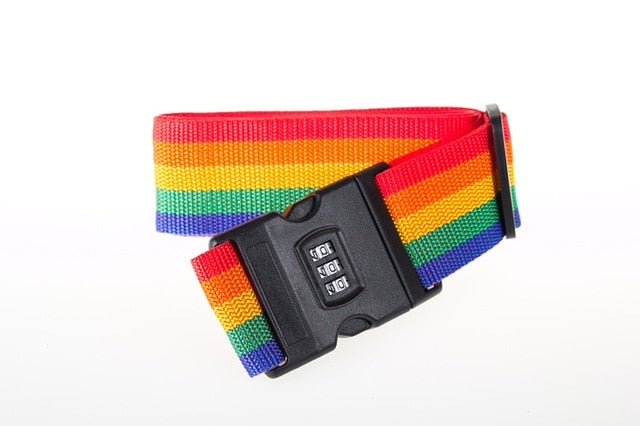 Luggage Strap Cross Belt Packing 200CM Adjustable Travel Accessories Suitcase Nylon 3 Digits Password Lock Buckle Strap Belt Tag