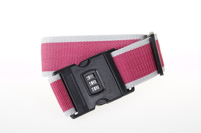 Luggage Strap Cross Belt Packing 200CM Adjustable Travel Accessories Suitcase Nylon 3 Digits Password Lock Buckle Strap Belt Tag