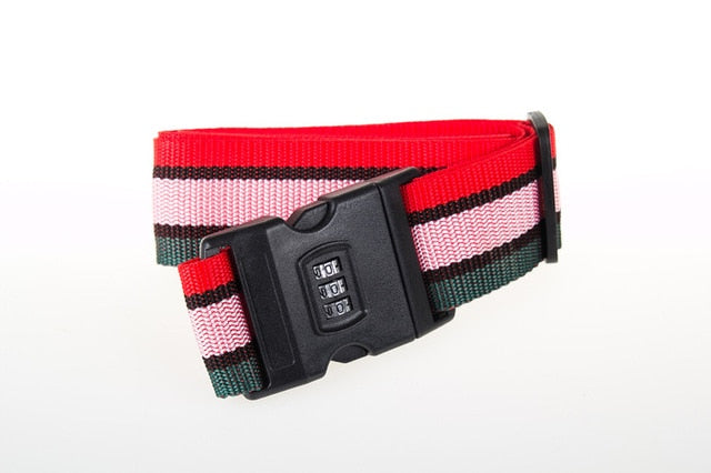 Luggage Strap Cross Belt Packing 200CM Adjustable Travel Accessories Suitcase Nylon 3 Digits Password Lock Buckle Strap Belt Tag