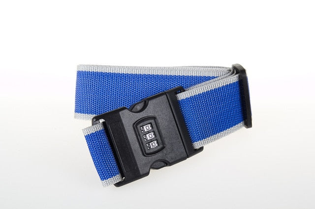 Luggage Strap Cross Belt Packing 200CM Adjustable Travel Accessories Suitcase Nylon 3 Digits Password Lock Buckle Strap Belt Tag