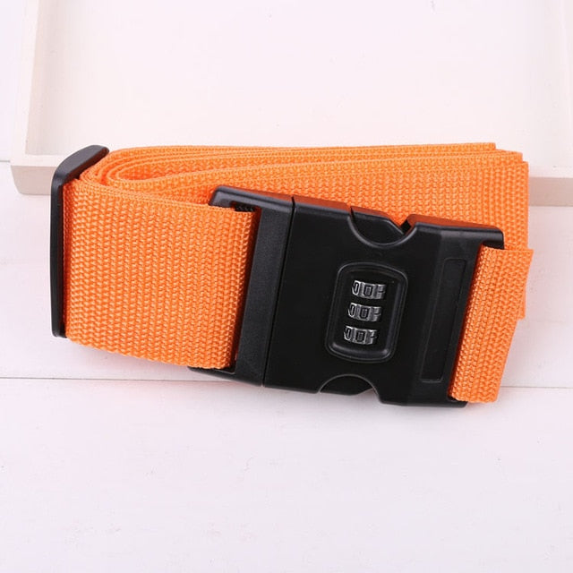 Luggage Strap Cross Belt Packing 200CM Adjustable Travel Accessories Suitcase Nylon 3 Digits Password Lock Buckle Strap Belt Tag