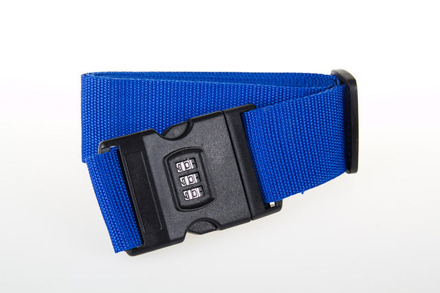 Luggage Strap Cross Belt Packing 200CM Adjustable Travel Accessories Suitcase Nylon 3 Digits Password Lock Buckle Strap Belt Tag