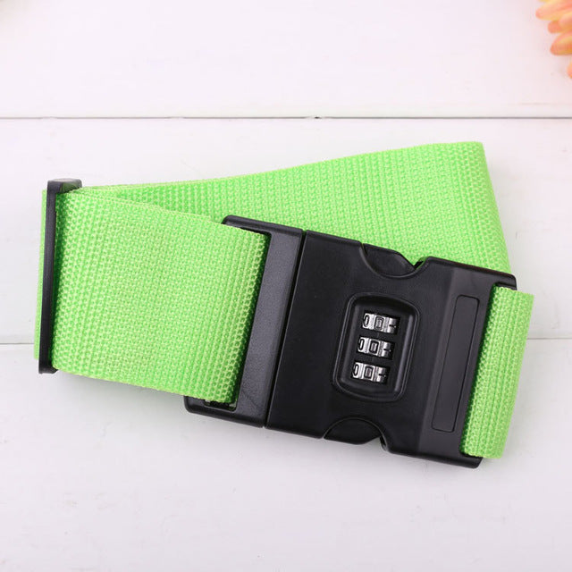 Luggage Strap Cross Belt Packing 200CM Adjustable Travel Accessories Suitcase Nylon 3 Digits Password Lock Buckle Strap Belt Tag