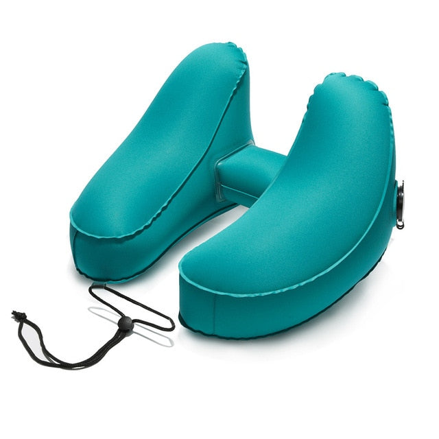 New H Shape Inflatable Travel Pillow Folding Lightweight nap Neck Pillow Car Seat office Airplane sleeping Cushion Pillow