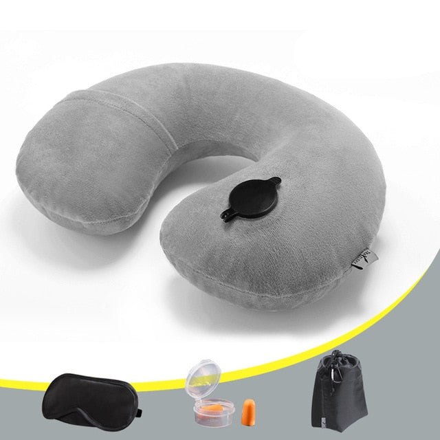 New H Shape Inflatable Travel Pillow Folding Lightweight nap Neck Pillow Car Seat office Airplane sleeping Cushion Pillow