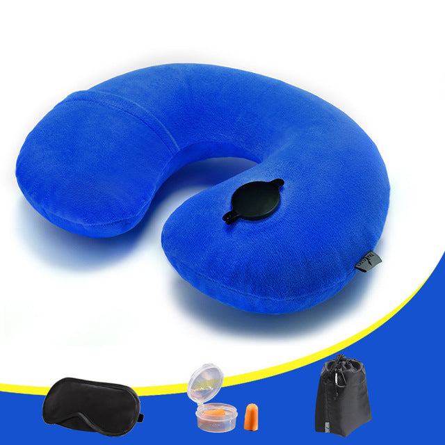 New H Shape Inflatable Travel Pillow Folding Lightweight nap Neck Pillow Car Seat office Airplane sleeping Cushion Pillow
