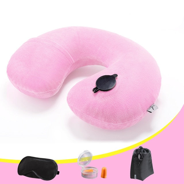 New H Shape Inflatable Travel Pillow Folding Lightweight nap Neck Pillow Car Seat office Airplane sleeping Cushion Pillow