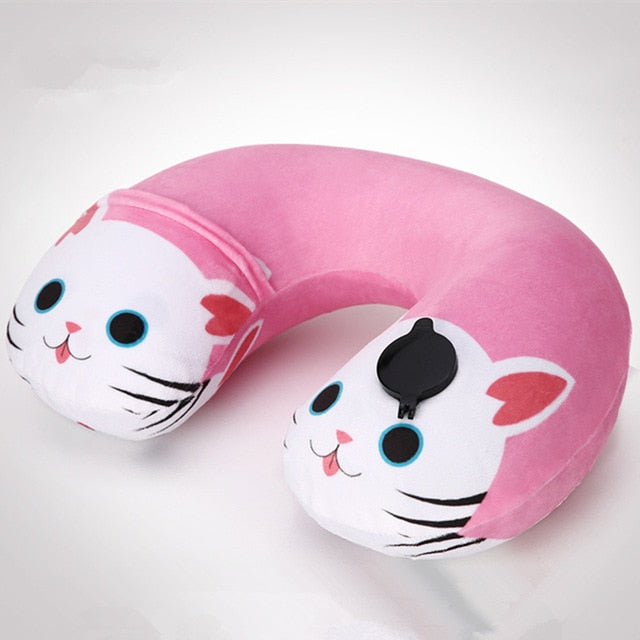 New H Shape Inflatable Travel Pillow Folding Lightweight nap Neck Pillow Car Seat office Airplane sleeping Cushion Pillow
