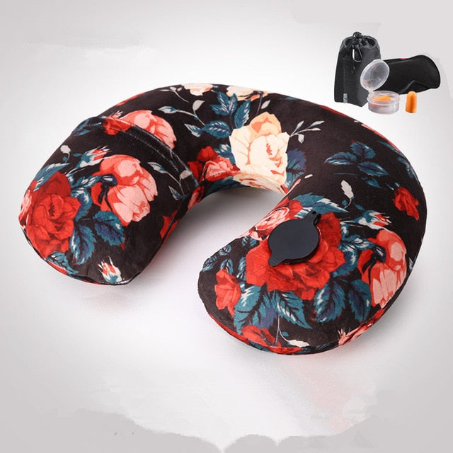 New H Shape Inflatable Travel Pillow Folding Lightweight nap Neck Pillow Car Seat office Airplane sleeping Cushion Pillow