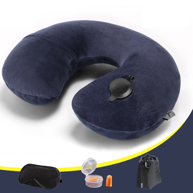 New H Shape Inflatable Travel Pillow Folding Lightweight nap Neck Pillow Car Seat office Airplane sleeping Cushion Pillow