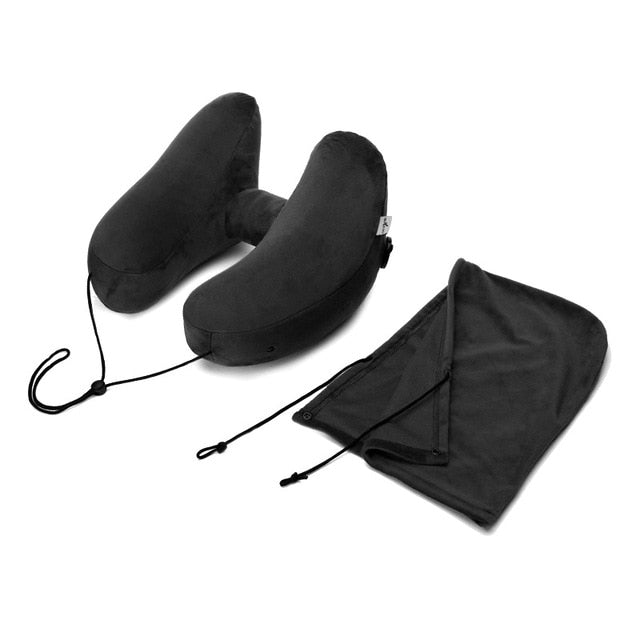 New H Shape Inflatable Travel Pillow Folding Lightweight nap Neck Pillow Car Seat office Airplane sleeping Cushion Pillow