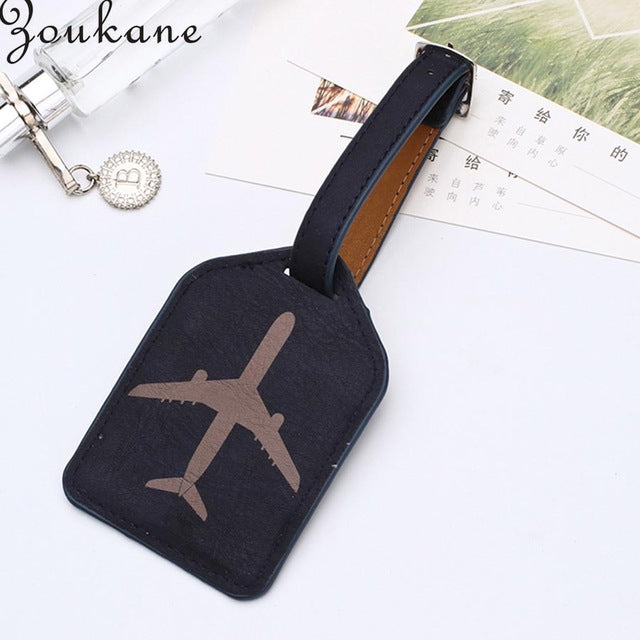 Zoukane Leather Suitcase Luggage Tag Label Bag Pendant Handbag Portable Travel Accessories Name ID Address Tags LT02