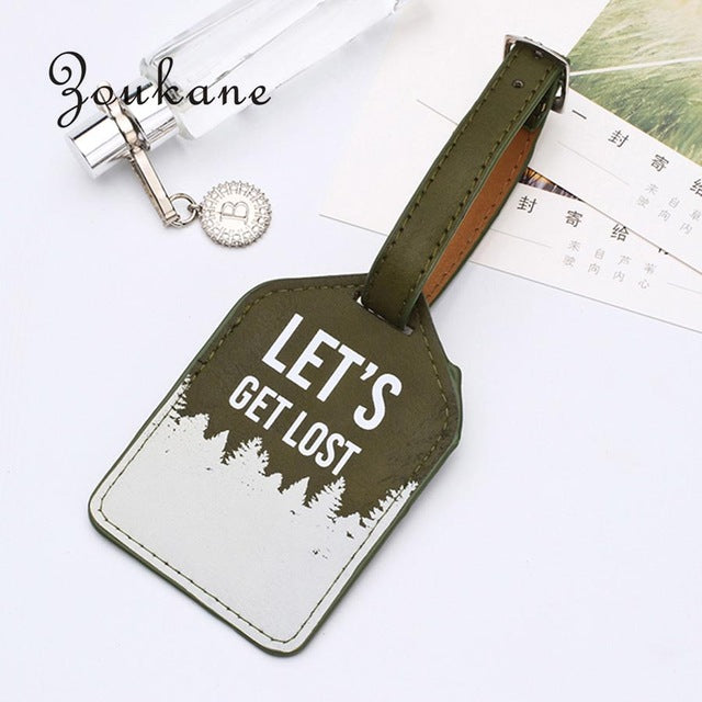 Zoukane Leather Suitcase Luggage Tag Label Bag Pendant Handbag Portable Travel Accessories Name ID Address Tags LT02