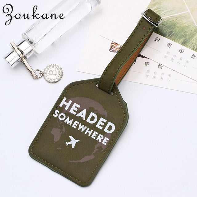 Zoukane Leather Suitcase Luggage Tag Label Bag Pendant Handbag Portable Travel Accessories Name ID Address Tags LT02