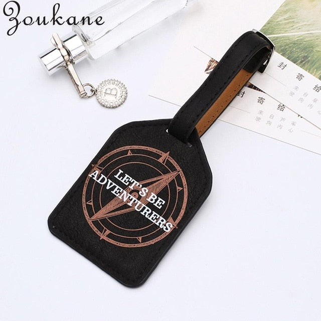 Zoukane Leather Suitcase Luggage Tag Label Bag Pendant Handbag Portable Travel Accessories Name ID Address Tags LT02