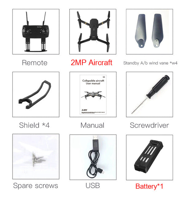 Eachine E58 WIFI FPV With True 720P/1080P Wide Angle HD Camera High Hold Mode Foldable Arm RC Drone Quadcopter RTF VS S9HW M69