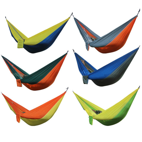 Portable Hammock 2 Person Outdoor Camping Survival Hammock Garden Swing Hunting Hanging Sleeping Chair Travel Parachute Hammocks