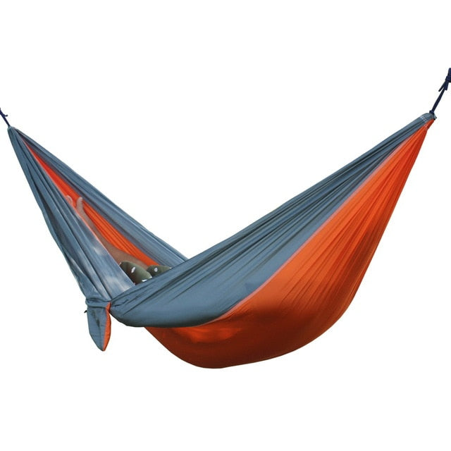 Portable Hammock 2 Person Outdoor Camping Survival Hammock Garden Swing Hunting Hanging Sleeping Chair Travel Parachute Hammocks