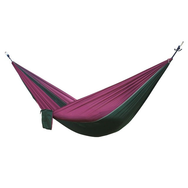Portable Hammock 2 Person Outdoor Camping Survival Hammock Garden Swing Hunting Hanging Sleeping Chair Travel Parachute Hammocks