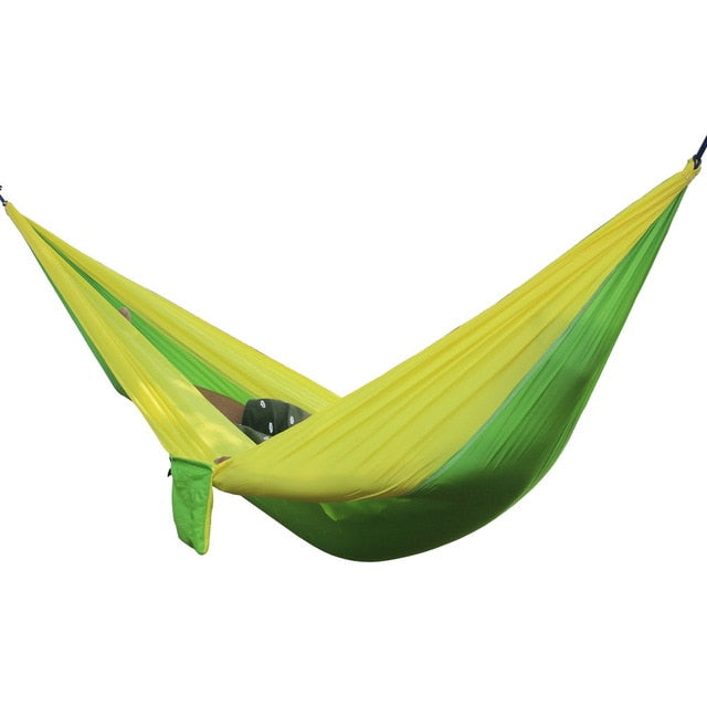 Portable Hammock 2 Person Outdoor Camping Survival Hammock Garden Swing Hunting Hanging Sleeping Chair Travel Parachute Hammocks