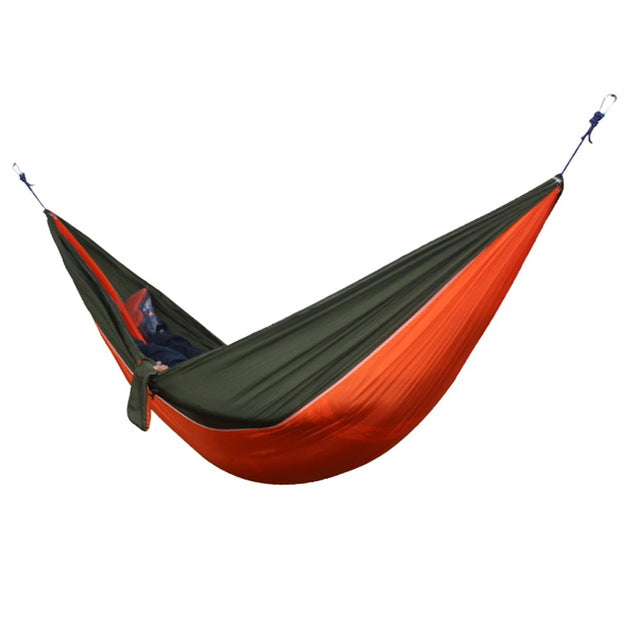 Portable Hammock 2 Person Outdoor Camping Survival Hammock Garden Swing Hunting Hanging Sleeping Chair Travel Parachute Hammocks